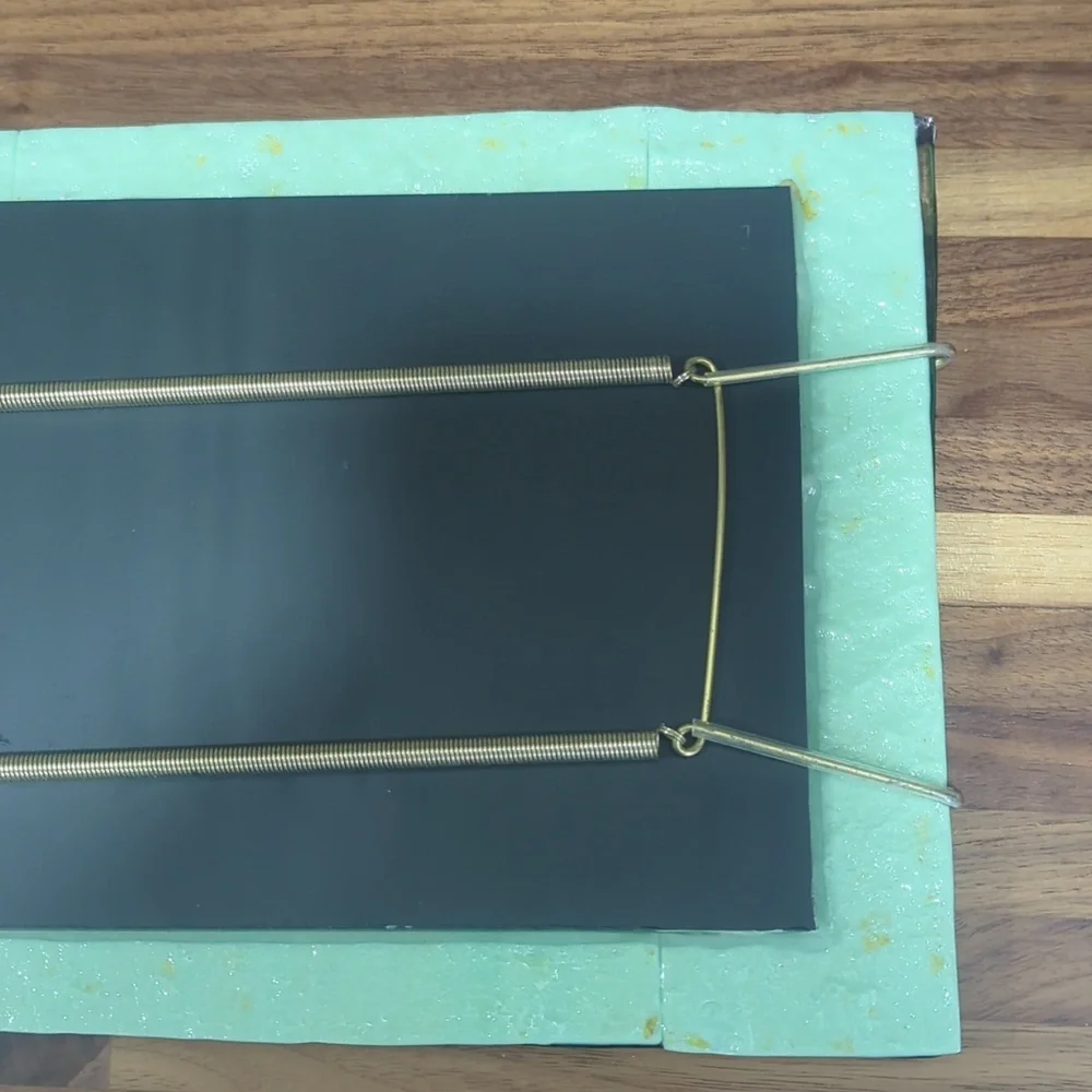 Artist made 8x10 fused glass mirror with hanger flowers green